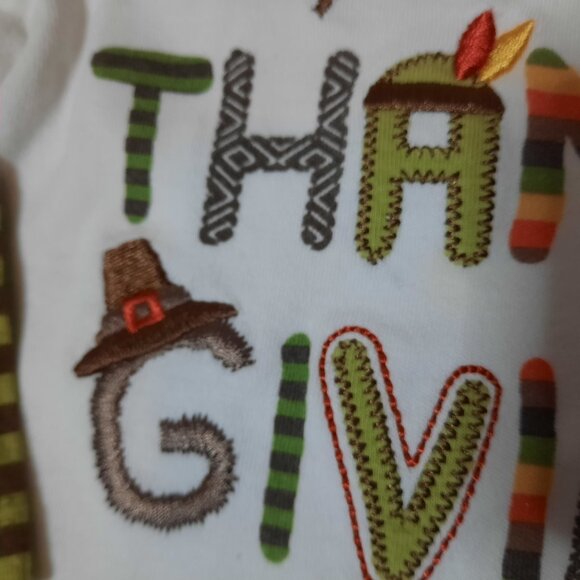 KOALA KIDS BABY THANKSGIVING ROMPER, First Thanksgiving Baby Outfit, Long Sleeve - Picture 4 of 7